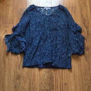 NWOT lace shirt with ruffles
